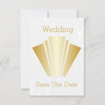 ウェディング日付の保存金ゴールドアールデコデザイン