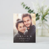 ウェディング日付の写真をカスタム保存 ポストカード (スタンド正面)