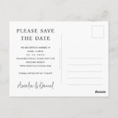 ウェディング日付の写真をカスタム保存 ポストカード (裏面)