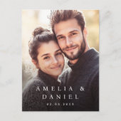 ウェディング日付の写真をカスタム保存 ポストカード (正面)