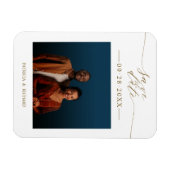 ウェディング日付の写真を保存 マグネット (横)