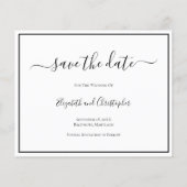 ウェディング日付の写真エレガントカーフォーマルドを保存 (裏面)