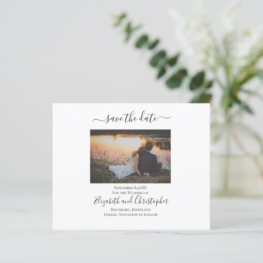 ウェディング日付の写真エレガントカーフォーマルドを保存 (スタンド正面)