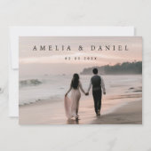 ウェディング日付の写真カスタムカードを保存 招待状 (正面)