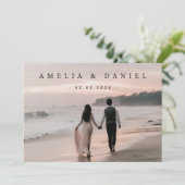 ウェディング日付の写真カスタムカードを保存 招待状 (スタンド正面)