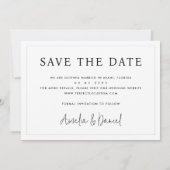 ウェディング日付の写真カスタムカードを保存 招待状 (裏面)