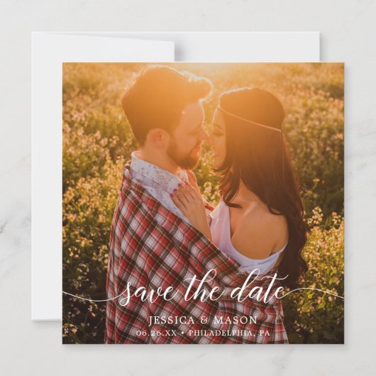 ウェディング日付の磁石を保存 – 日付を保存 マグネット招待状 (正面)