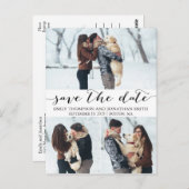 ウェディング日付はがきを3つの写真で保存 ポストカード (正面/裏面)