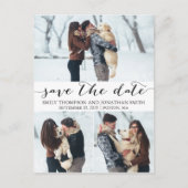 ウェディング日付はがきを3つの写真で保存 ポストカード (正面)