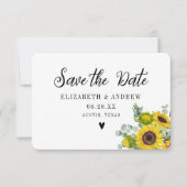 ウェディング日付ひまわりフローラの保存 サンキューカード (正面)