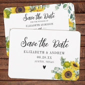 ウェディング日付ひまわりフローラの保存 サンキューカード