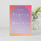 ウェディング日付を保グラデーション存ボホアーチ セーブザデート (スタンド正面)