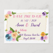 ウェディング日付を保存し、日付カードを保存 案内ポストカード (正面)