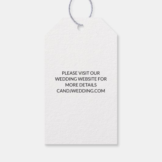 ウェディング日付を保存するフォトシンプルホワミニマルイト ギフトタグ (裏面)