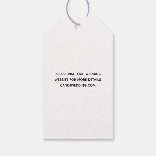 ウェディング日付を保存する写真シンプルの書道 ギフトタグ (裏面)