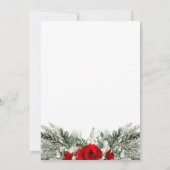 ウェディング日付を保存する冬の赤いバラのヴィンテージ 招待状 (裏面)