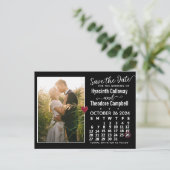 ウェディング日付を保存する10月2024カレンダー写真 インビテーションポストカード (スタンド正面)