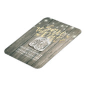 ウェディング日付を保存ウッドメイソンジャー文字列ライト マグネット (左側)