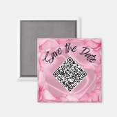 ウェディング日付を保存カスタムするQRコードマグネット マグネット (正面/裏面)