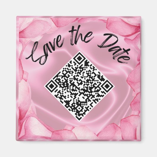 ウェディング日付を保存カスタムするQRコードマグネット マグネット (正面)