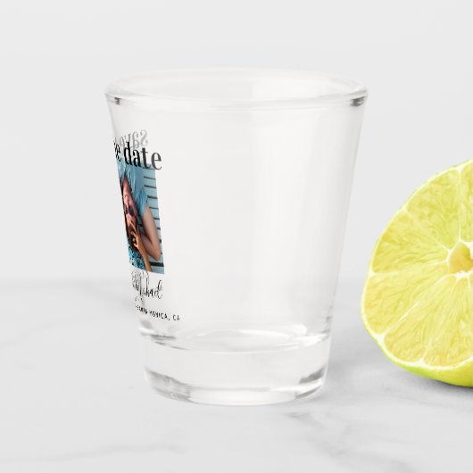 ウェディング日付を保存フォトカスタムショットグラス ショットグラス (右)