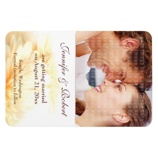 ウェディング日付を保存プレミアムマグネット マグネット (横)