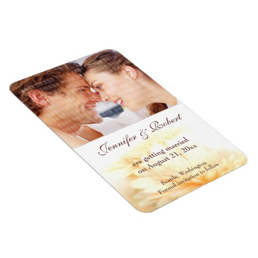 ウェディング日付を保存プレミアムマグネット マグネット (右側)