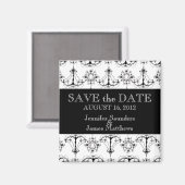 ウェディング日付を保存マグネットシャンデリアズブラック マグネット (正面/裏面)