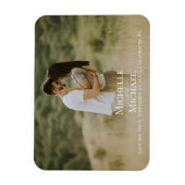 ウェディング日付を保存ミニマルシンプルリスト写真 マグネット (縦)