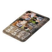 ウェディング日付を保存メイソンジャースウッドフォトマグネット マグネット (左側)