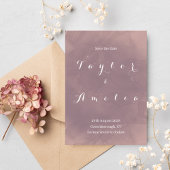 ウェディング日付を保存モダンほこりっぽいバラカード セーブザデート