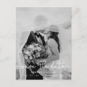 ウェディング日付を保存モダン写真テンプレート ポストカード (正面)