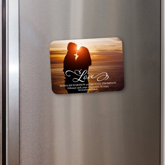 ウェディング日付を保存ラブスクリプト写真 マグネット