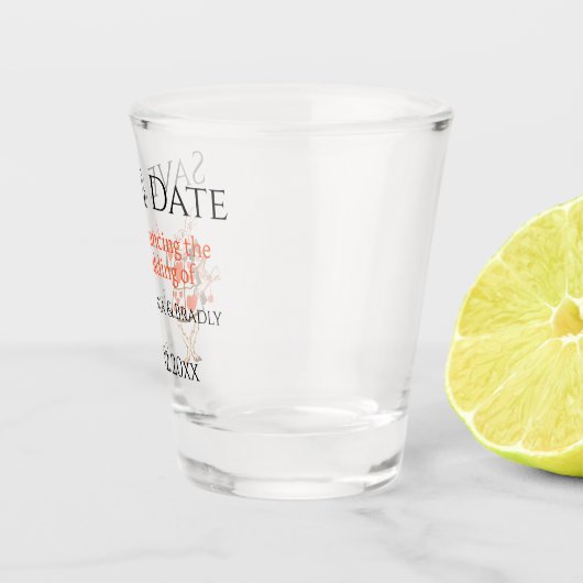 ウェディング日付を保存ワンダーランドウサギ ショットグラス (右)