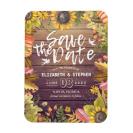 ウェディング日付を保存紅葉パンプキンス木材 マグネット