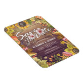 ウェディング日付を保存紅葉パンプキンス木材 マグネット (右側)