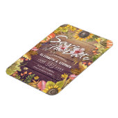 ウェディング日付を保存紅葉パンプキンス木材 マグネット (左側)