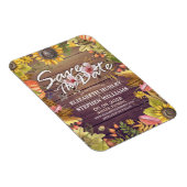 ウェディング日付を保存紅葉パンプキンス木材 マグネット (右側)