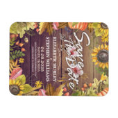 ウェディング日付を保存紅葉パンプキンス木材 マグネット (横)