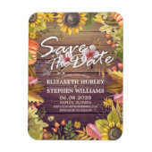 ウェディング日付を保存紅葉パンプキンス木材 マグネット (縦)