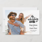 ウェディング日付を保存2写真アドベンチャー開始 招待状 (正面)