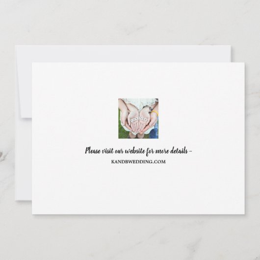 ウェディング日付を保存2写真植物学タイポグラフィ 招待状 (裏面)