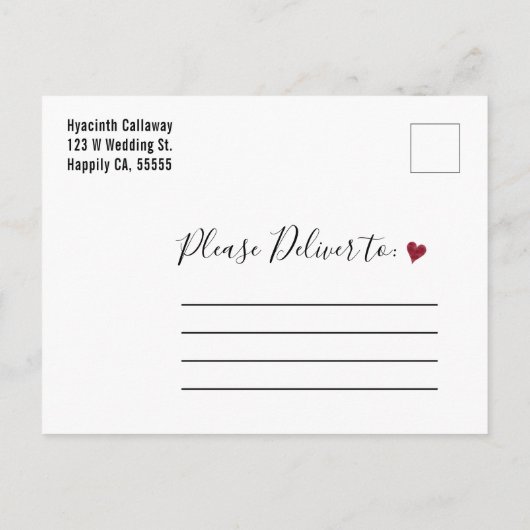 ウェディング日付を保存2019年9月カレンダー インビテーションポストカード (裏面)