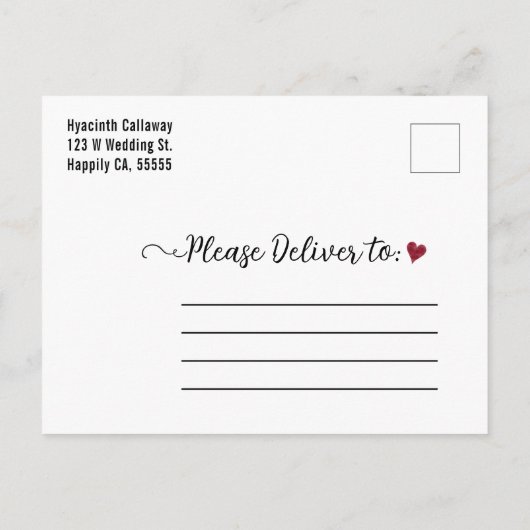 ウェディング日付を保存2023年1月カレンダー写真 インビテーションポストカード (裏面)