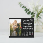 ウェディング日付を保存2024年1月カレンダー写真 インビテーションポストカード (スタンド正面)