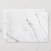 ウェディング日付を保存 |白モダン大理石スクリプト セーブザデート (裏面)