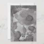 ウェディング日付を保存QRコード白黒 招待状 (裏面)