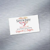 ウェディング日付オレンジブルゴーニュの木のハートを保存 マグネット名刺 (インサイチュ)