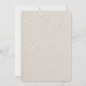 ウェディング日付カレンダーを海海岸に保存 招待状 (裏面)