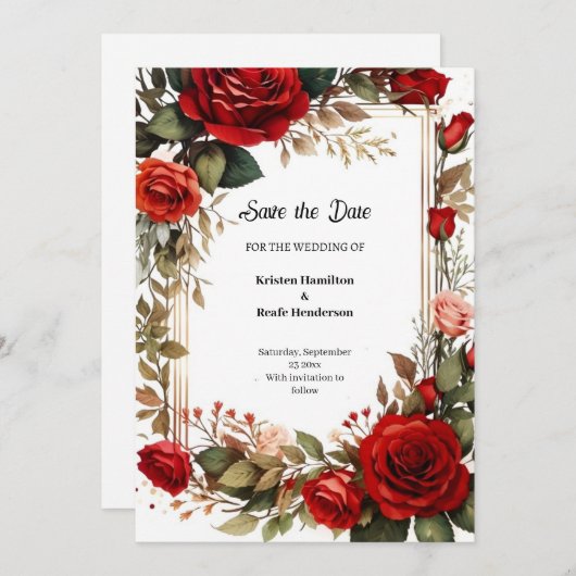 ウェディング日付カードを保存 セーブザデート (正面/裏面)